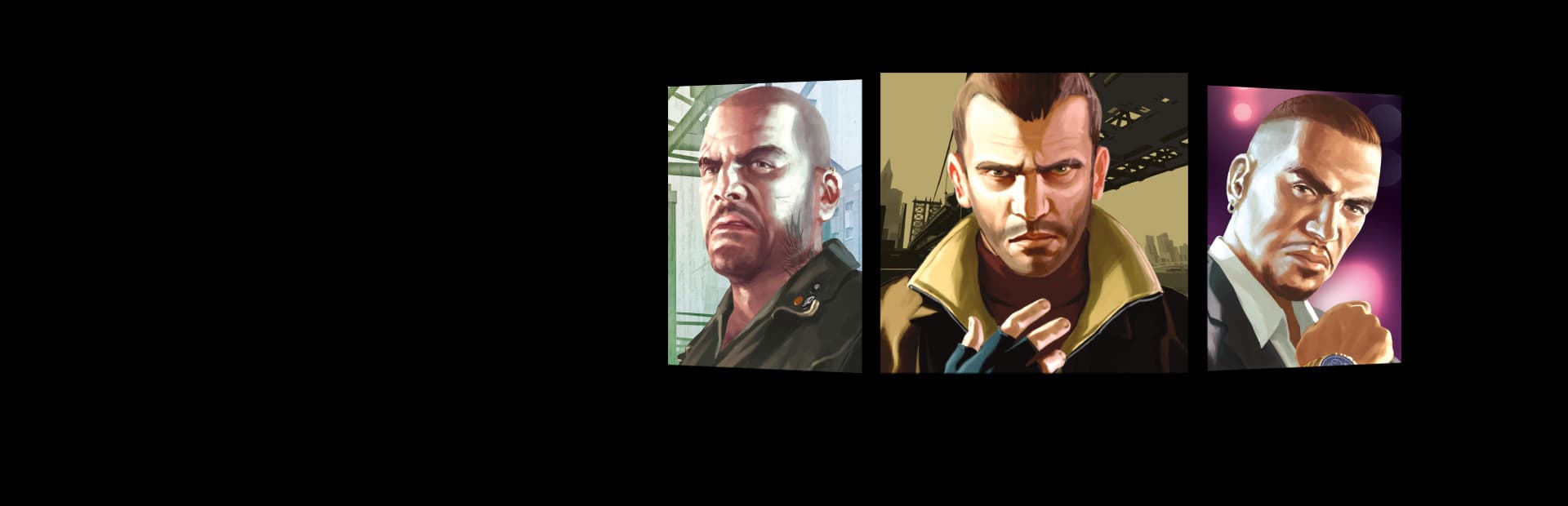 Johnny Klebitz, Niko Bellic, and Luis Lopez in Grand Theft Auto IV Complete Edition artwork